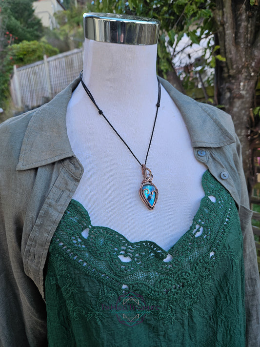Labradorite Copper Heart Necklace