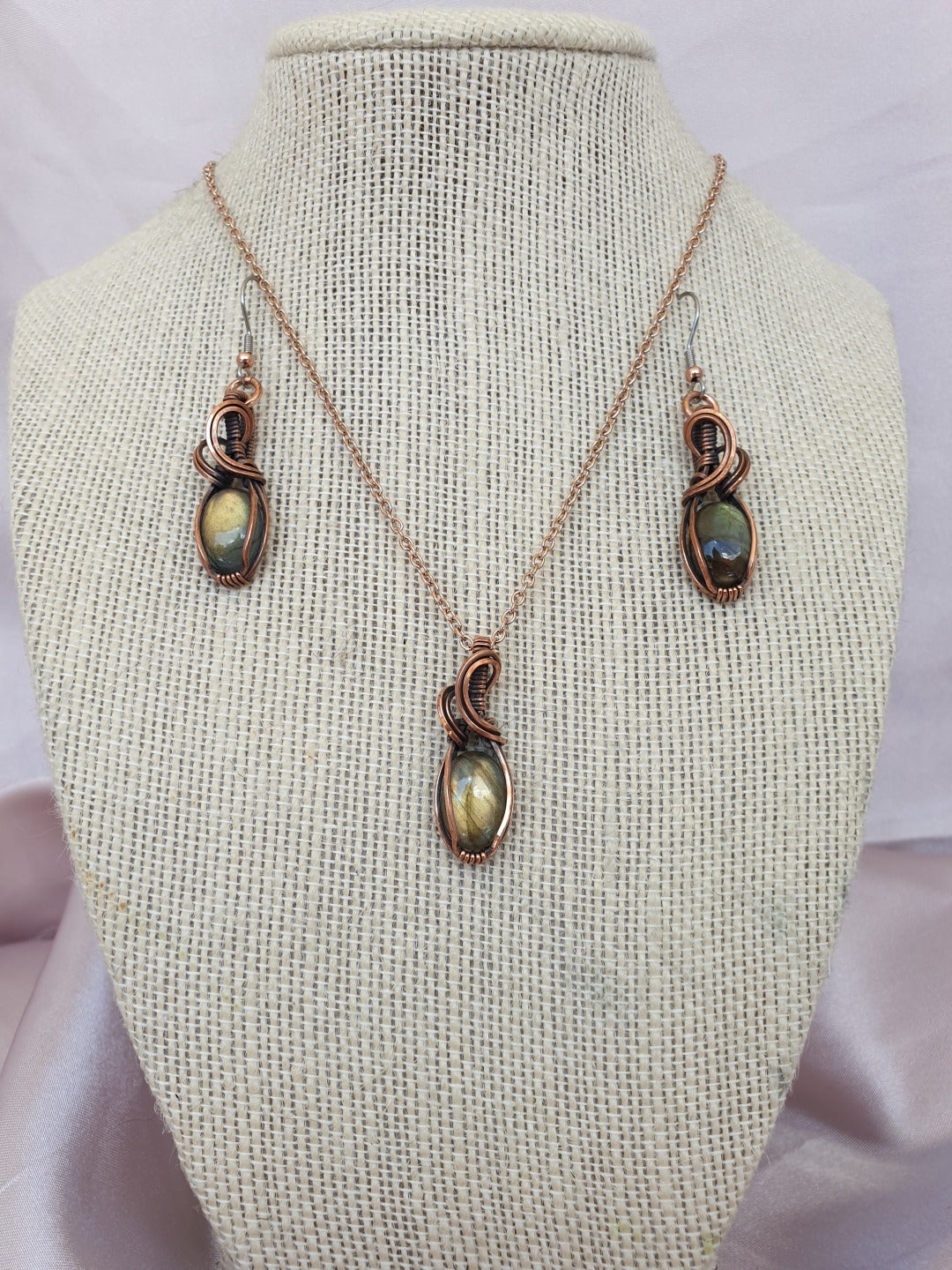 Labradorite and Copper Jewellery Set