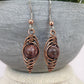 Gemstone and Copper Herringbone Earrings