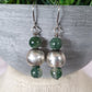 Moss Agate and Silver Earrings