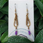 Opal and Brass Dangle Earrings