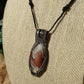 Crazy Lace Agate, Garnet and Sterling Silver Necklace