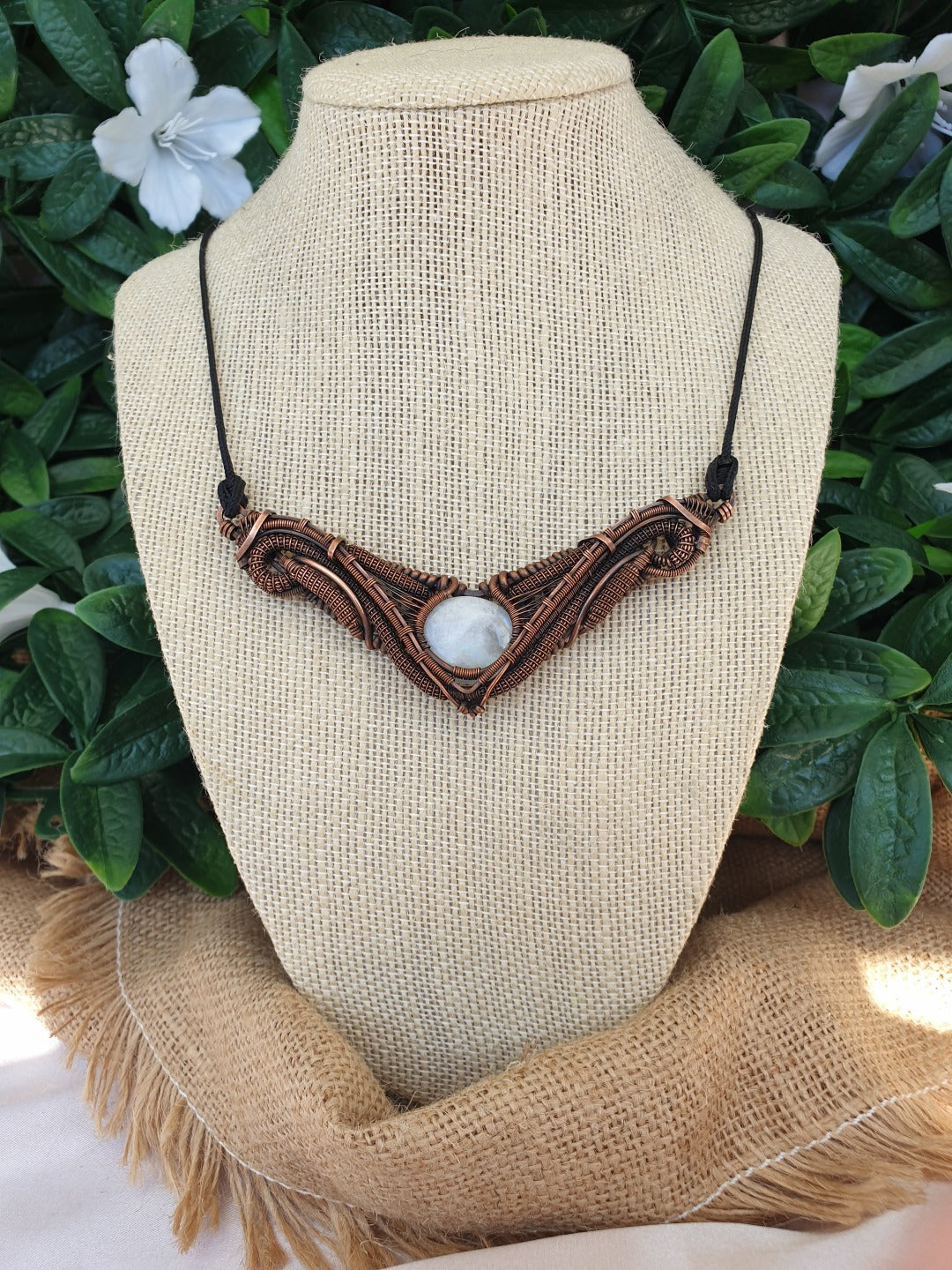 Moonstone and Copper Heady Necklace