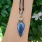 Dumortierite, Moonstone and Sterling Silver Necklace